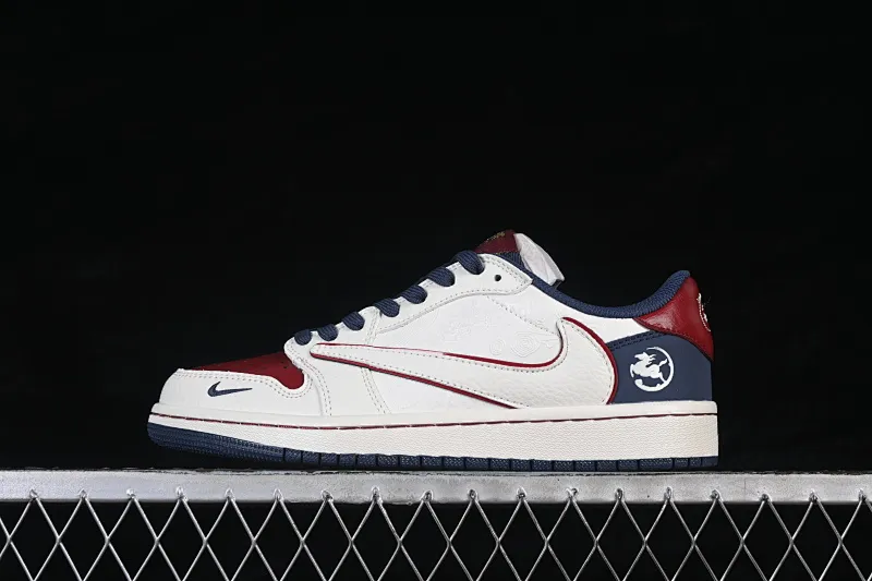 All categories Air Jordan Jordan series basketball shoes Air Jordan 1 Low High-end customized low-top sneakers Travis Scott x Fragment Design x Air Jordan 1 Low OG SP AJ1 Joe 1 Year of the Horse limited white red and blue low-top cultural and casual sneakers NH0601-059